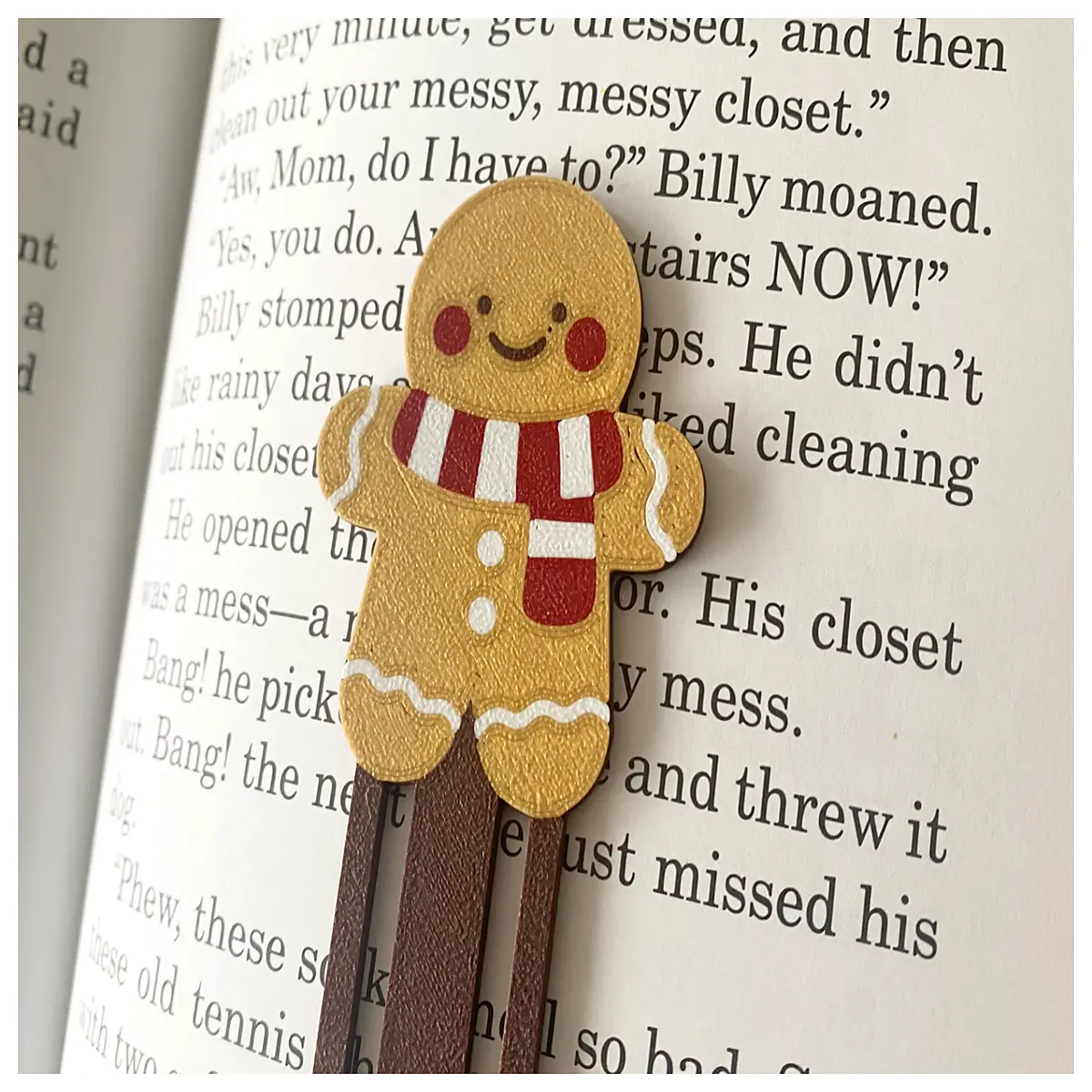 cute gingerbread man bookmark qcraft holiday stationery christmas reading kids festive book marker