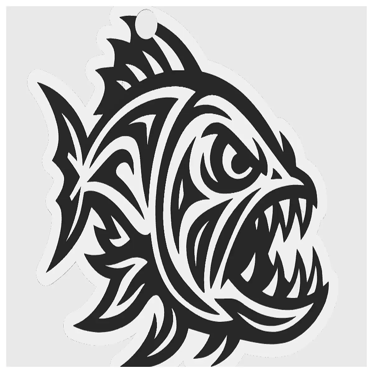 aggressive piranha keychain metal pendant for men tactical gear bag charm funny animal novelty gift