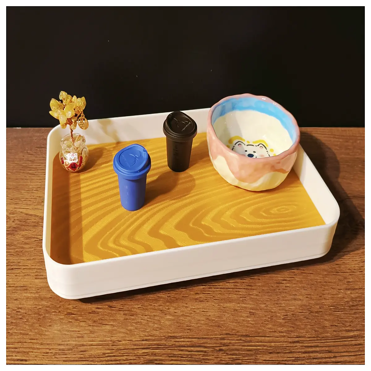 rustic wood grain tray for tea ceremony keys jewelry decorative home accents