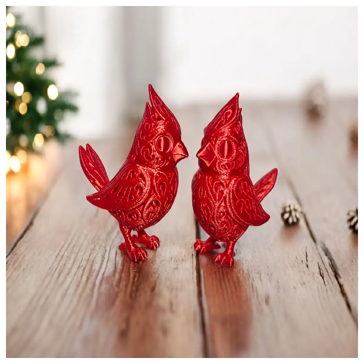 set of two cardinal bird figurines home decor red northern cardinal pairs for garden yard patio outdoor indoor shelf