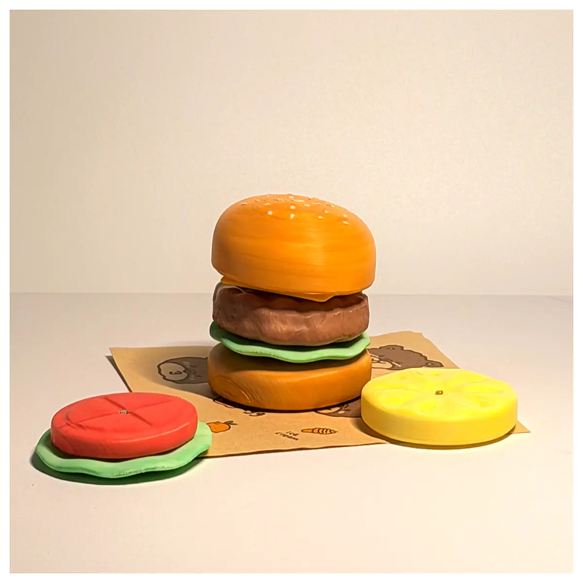 burger building blocks set kids educational construction toys stacking bricks