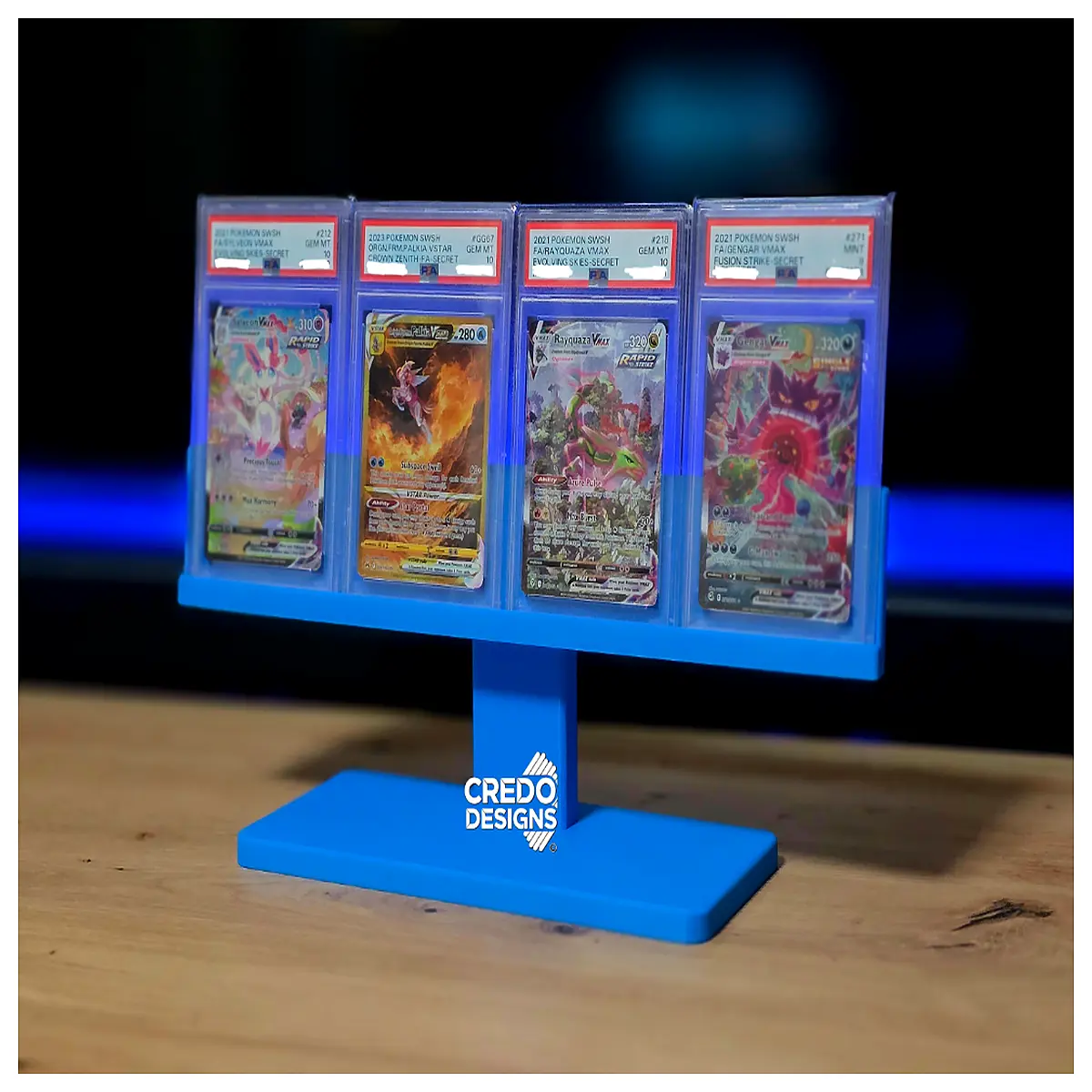 4 slot psa card holder for graded slabs modern acrylic organizer shelf collector storage