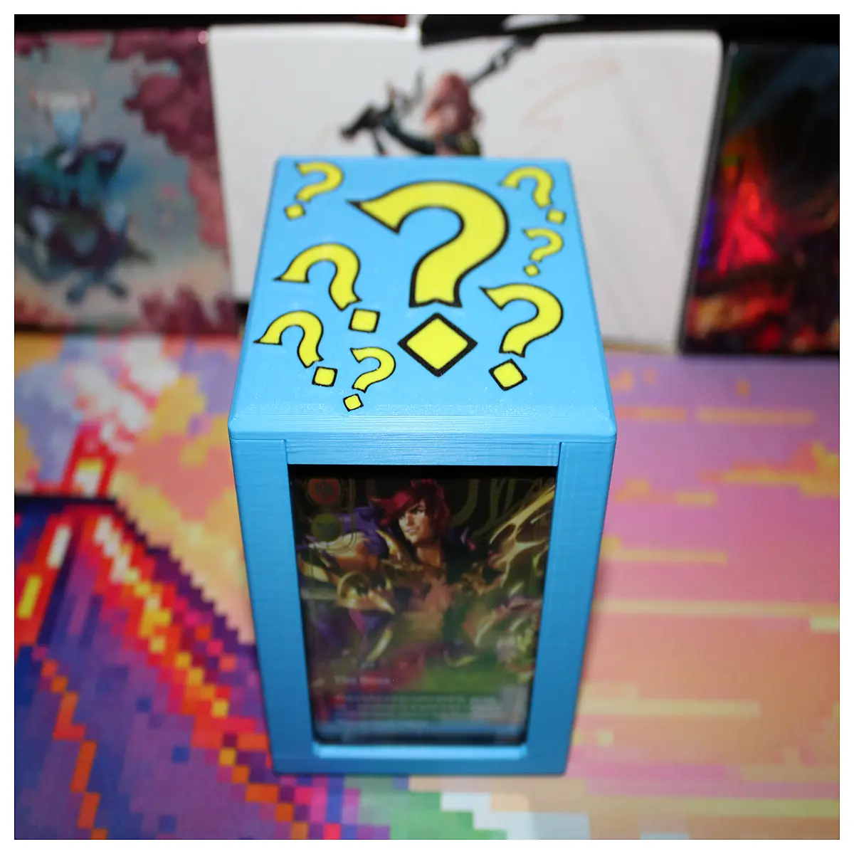 riftbound card holder box with up mechanism collectible storage for tcg cards