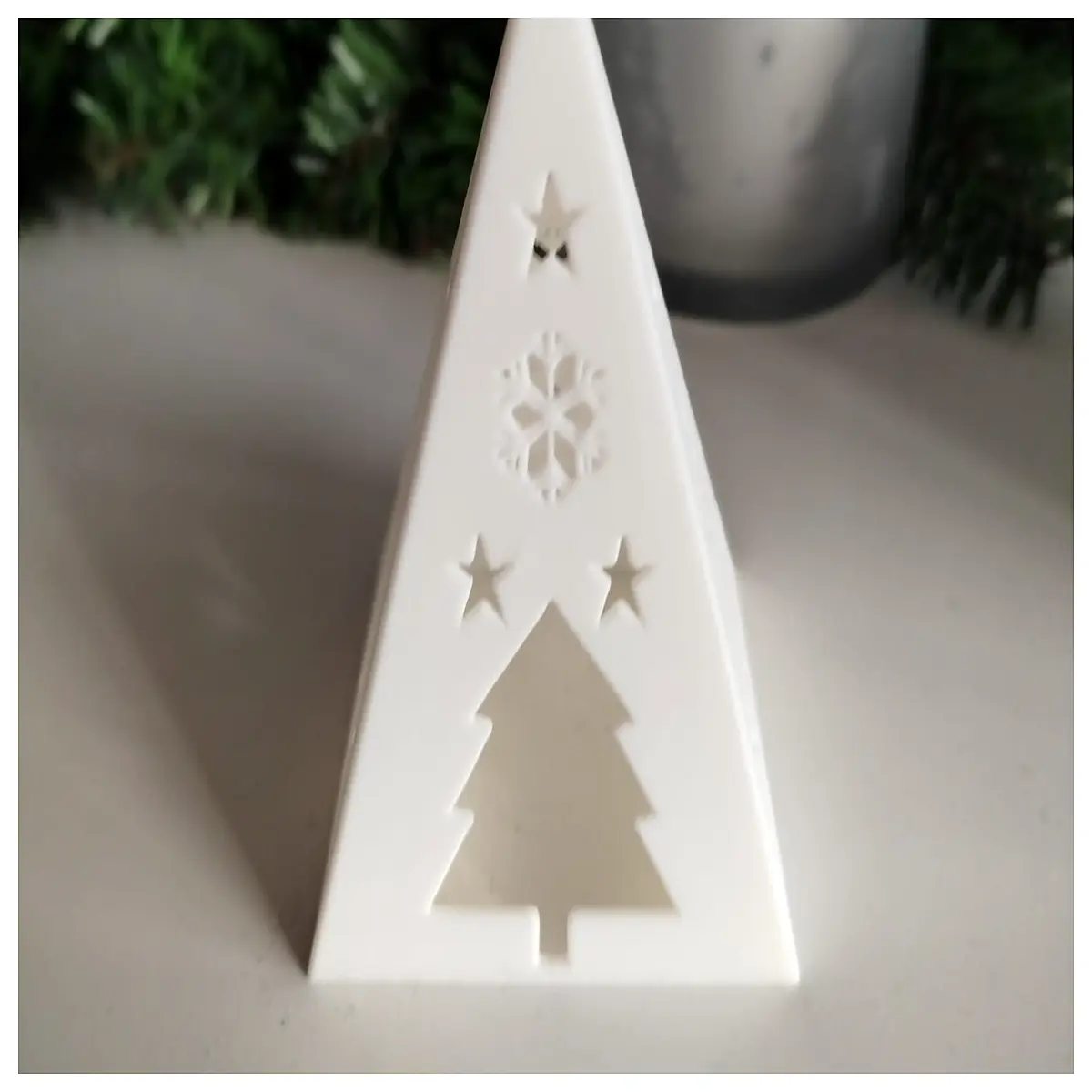 wooden christmas music box with spinning angels and candles battery operated festive holiday table decor
