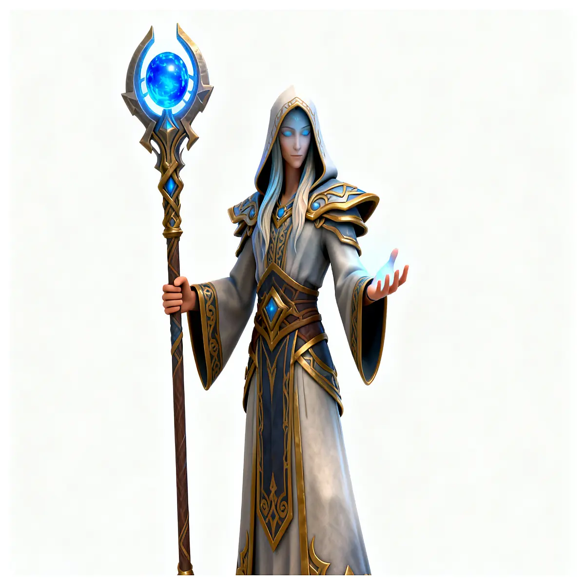 miniature elf mage figurine collectible resin statue fantasy wizard for tabletop rpg shelf decor