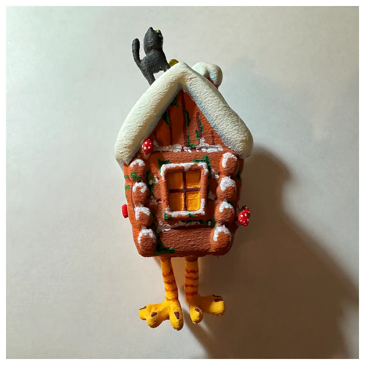 soviet era christmas tree ornaments vintage house on chicken leg babushka style retro holiday decorations