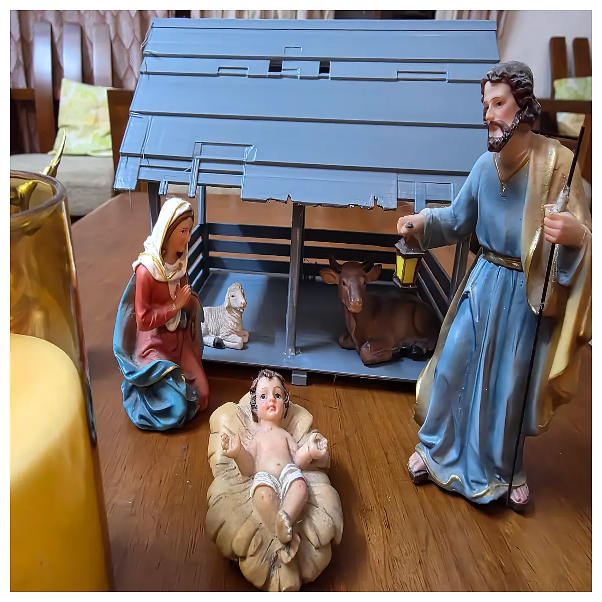 nativity scene set 2025 christmas creche figures with stable holy family figurines for home decor