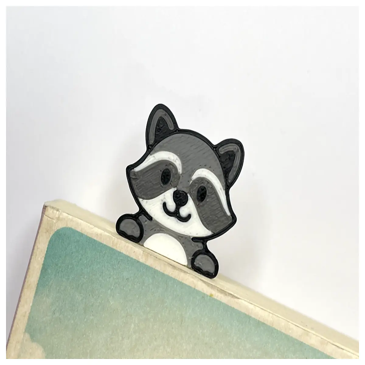 cute raccoon bookmark for reading smart curious animal page marker book lovers