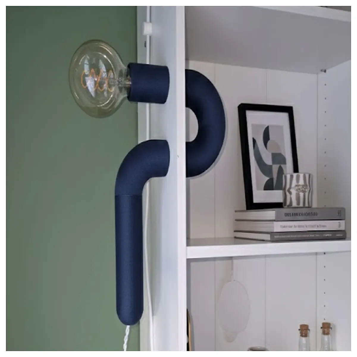 modern curved bookshelf with sculpture design ambient reading for living room decor