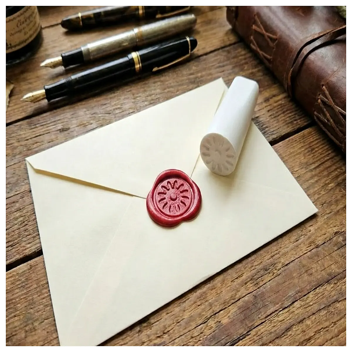 vintage wax seal stamp daisy flower design diy craft stationery gift