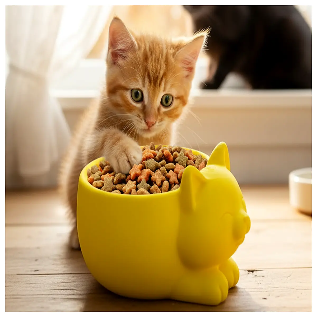 anti slip cat bowl slow feeder no tip pet dish