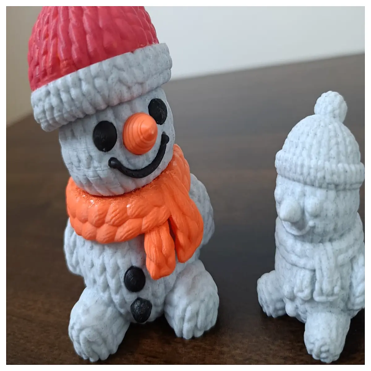 knitted snowman plush mini version multi part diy craft