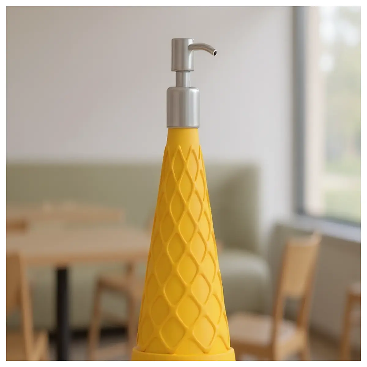 ice cream cone holder for soft serve machine yogurt dispenser nozzle attachment commercial dessert topping