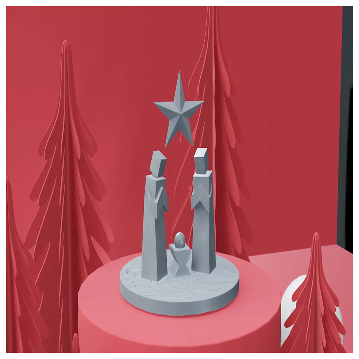 low poly nativity scene christmas decoration geometric jesus birth figurine set modern minimalist stable for holiday table
