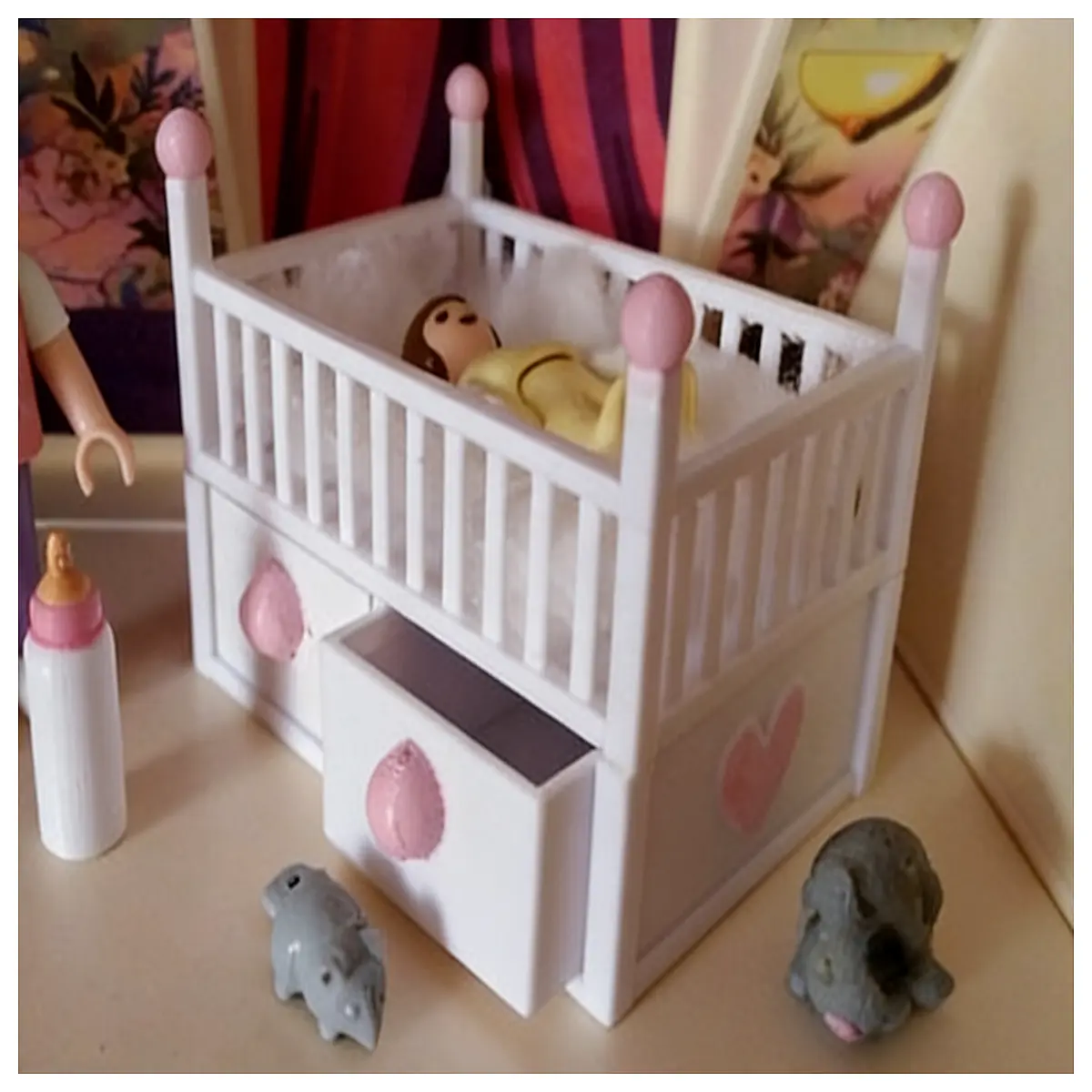 mini baby crib with drawer small portable bassinet for nursery storage compact newborn sleeper cot organizer