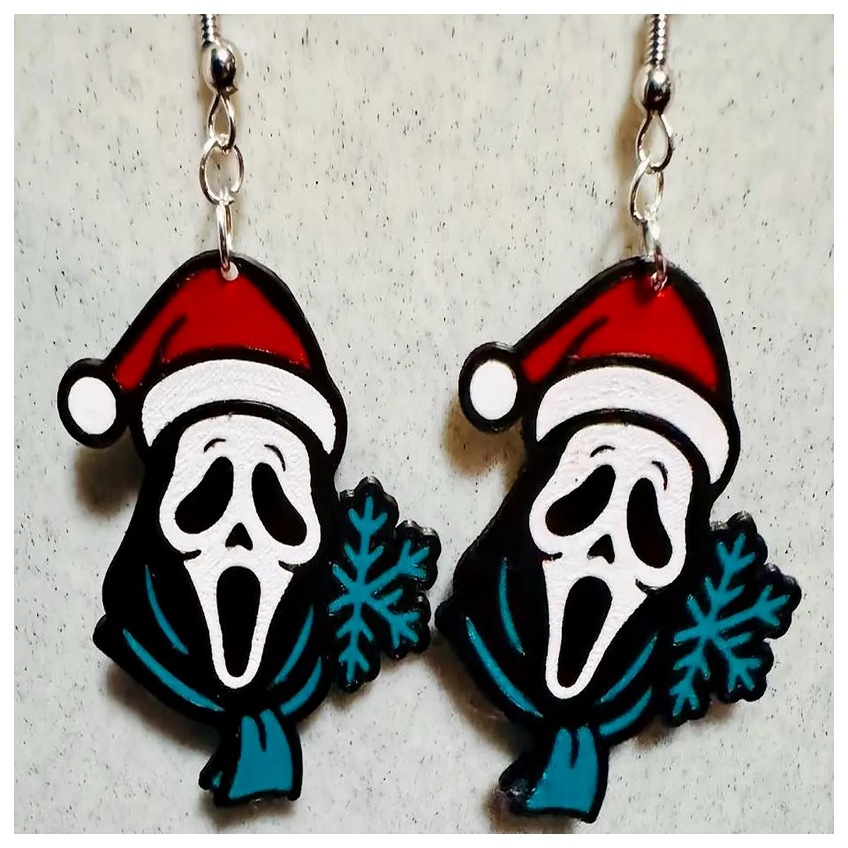 spooky skull face earrings for halloween party gothic punk metal jewelry accessories