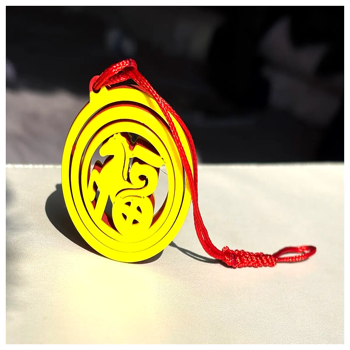 2026 year of the horse lucky fu character finger spinner keychain pendant charm for bag phone