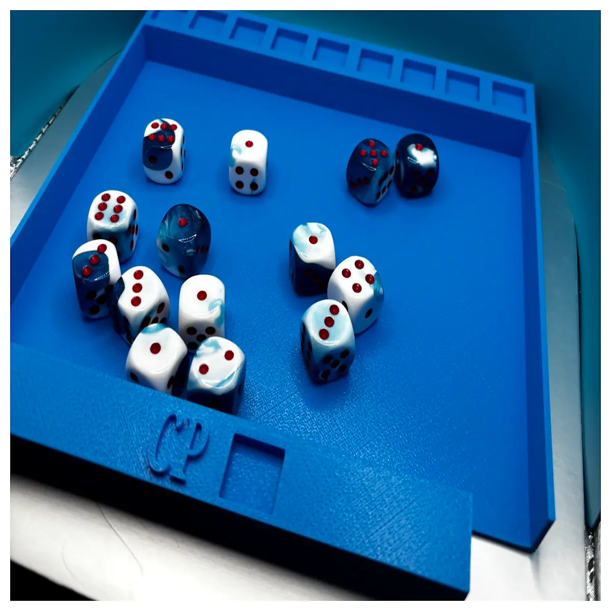 dice tray with built in counter and dice tower for board games rpgs dnd accessories poker chip holder noise reduction mat