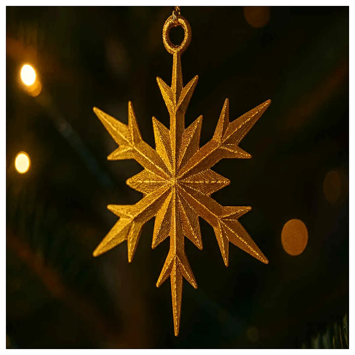 gold christmas snowflake ornament hanging decoration for tree xmas holiday party supplies