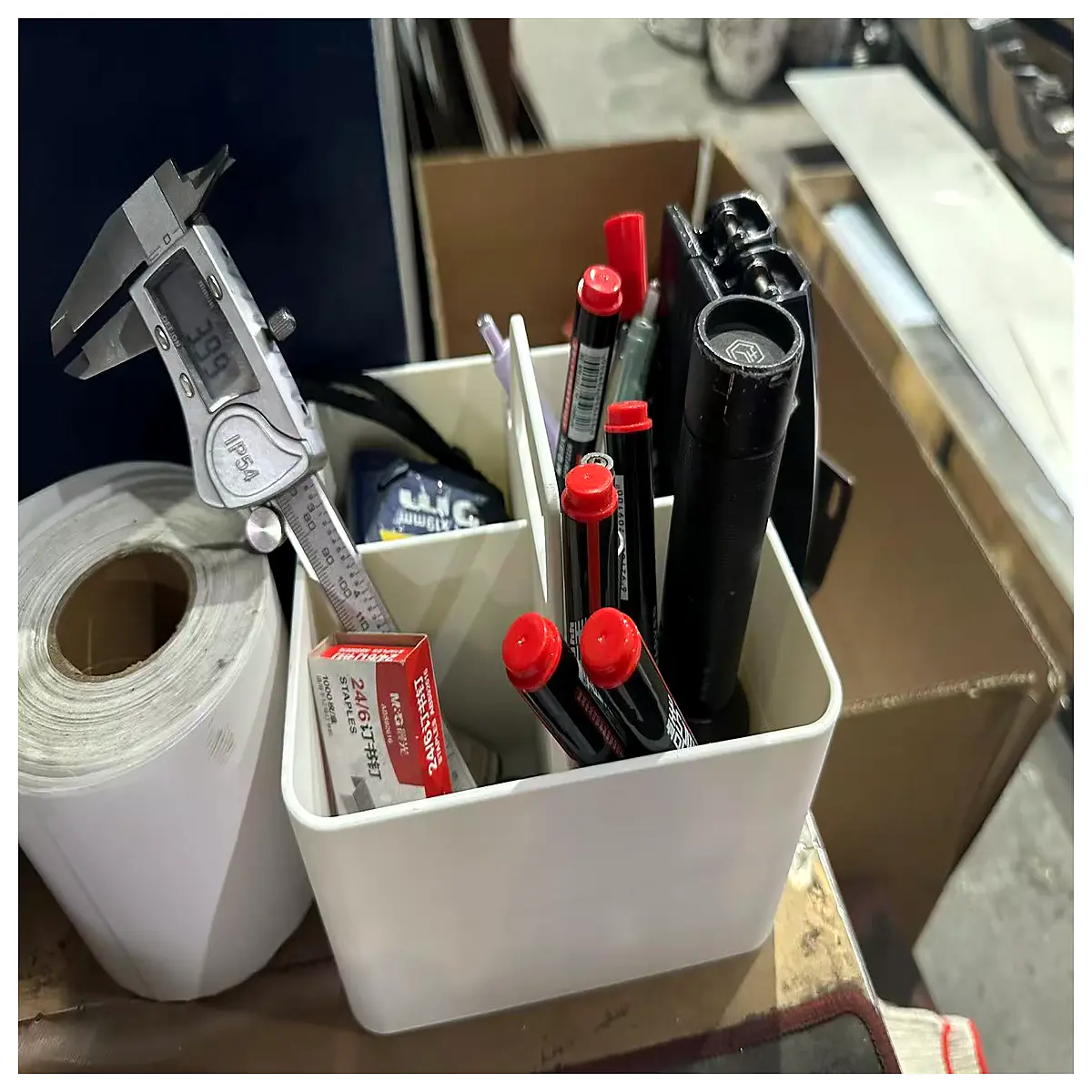 desktop organizer with handle for pens makeup supplies office desk storage boxes stackable pencil cup art watercolor brush holder