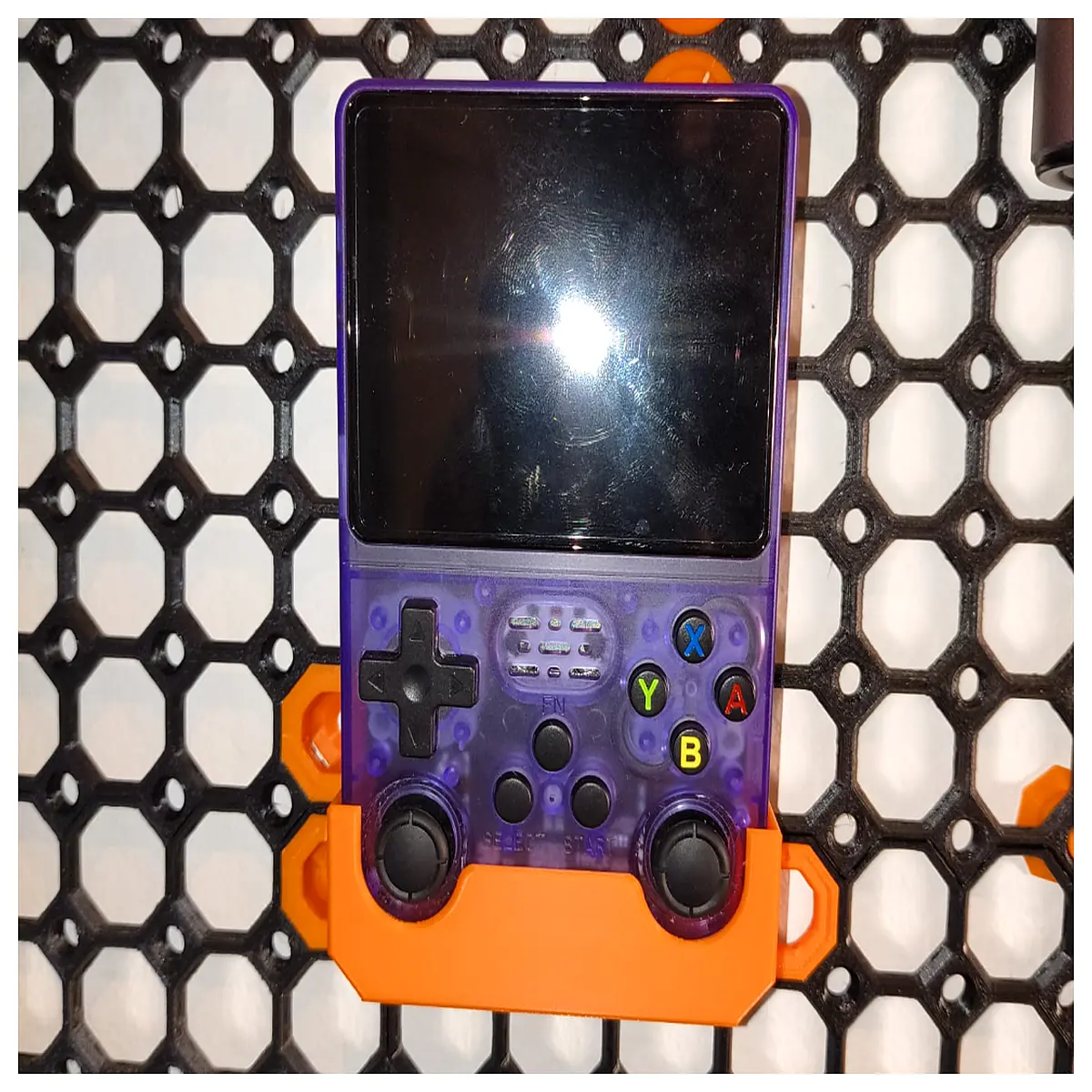 r36s retro handheld wall mount bracket safe storage shelf for emulators gaming console organizer
