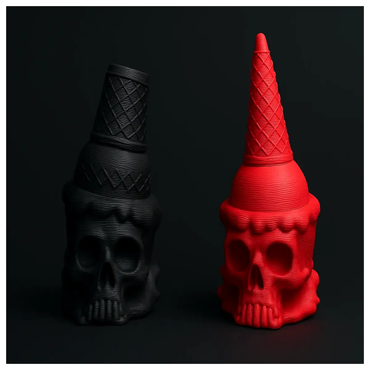 halloween skull ice cream cone novelty candy party decoration spooky treat