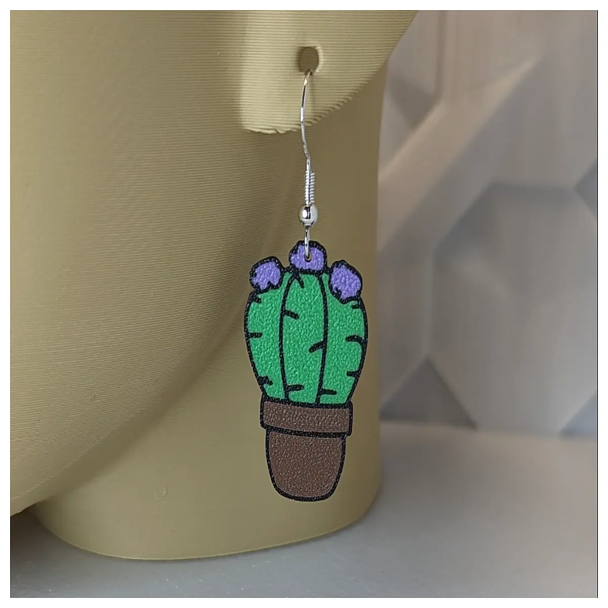 cute cactus earrings for women plant lover gifts botanical jewelry dangle stud