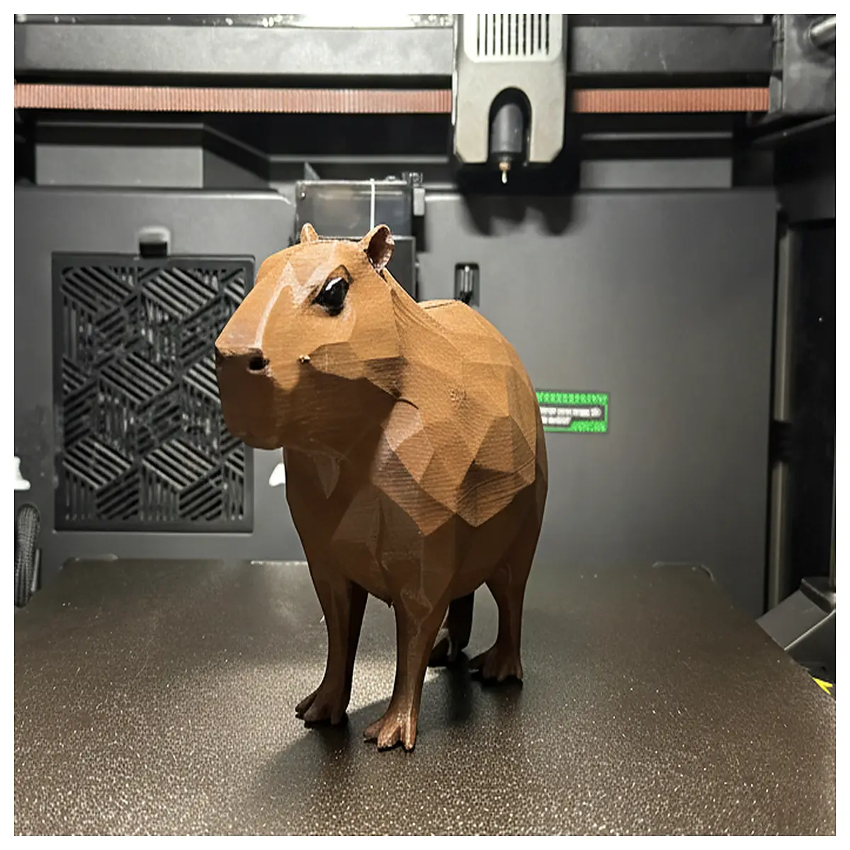 low poly capybara figurine cute animal statue for desk decor printed minimalist home ornament