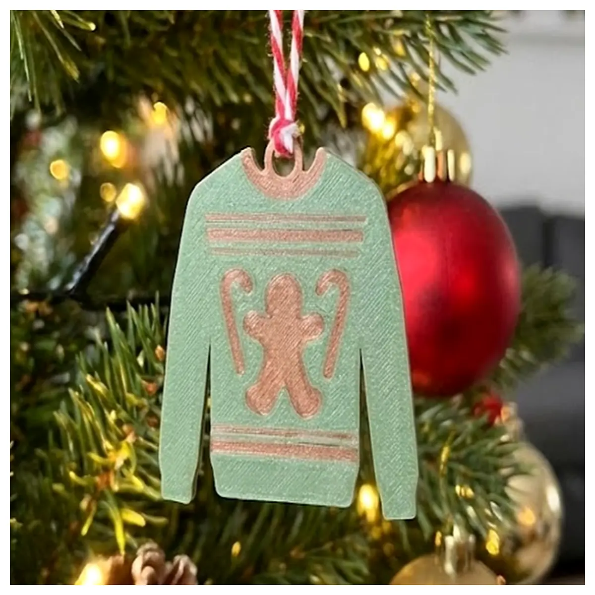 cute christmas sweater cookie ornaments holiday decor for tree festive winter baking gifts