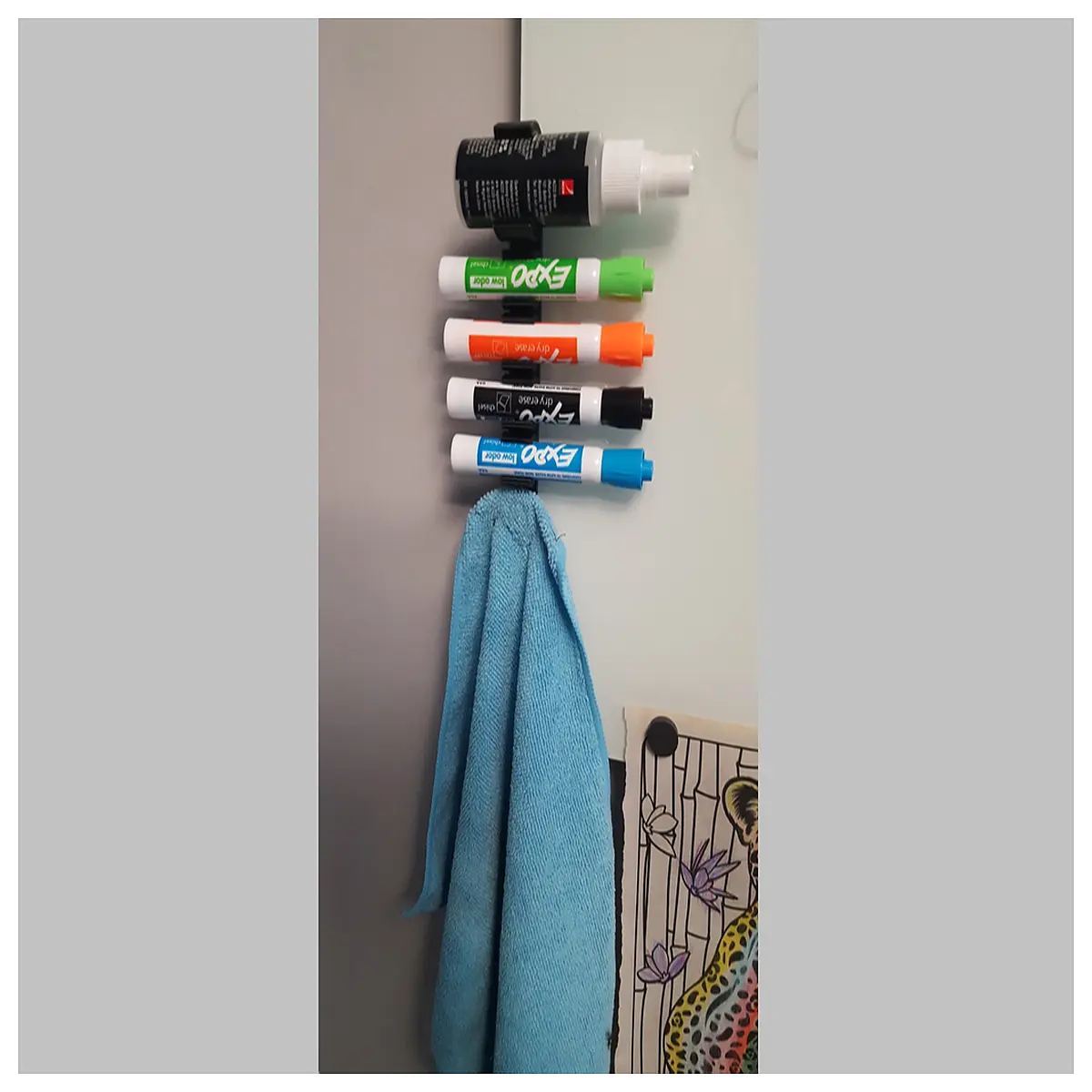whiteboard marker holder with bottle clip magnetic dry erase pen organizer for classroom or office desk