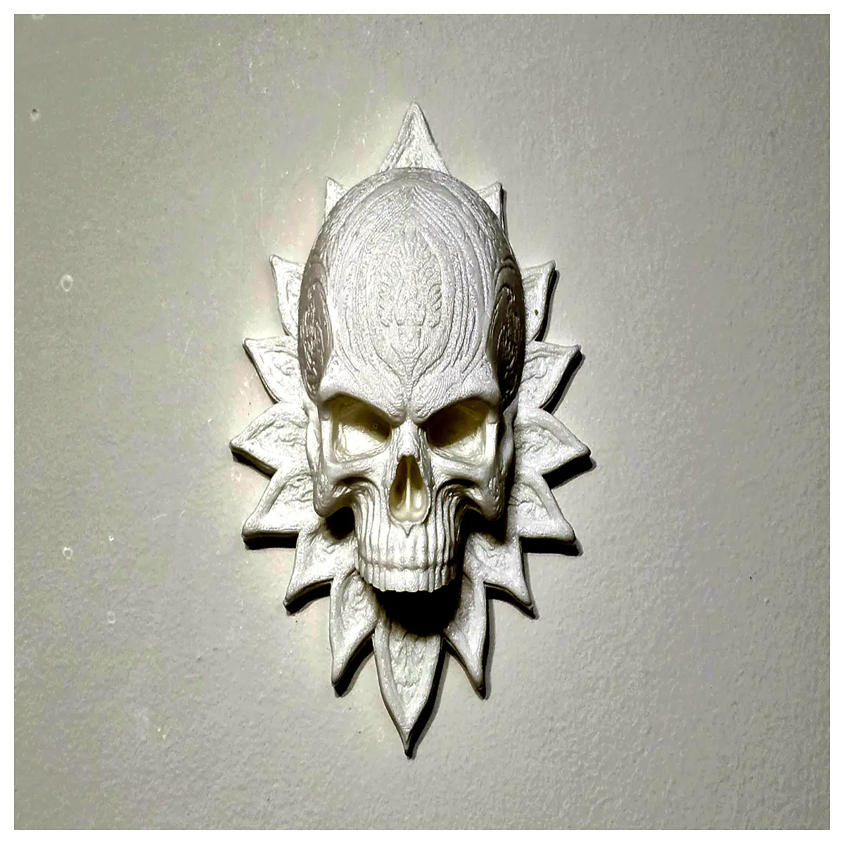 gothic skull mandala wall art metal hanging decor for bedroom living room dark fantasy aesthetic