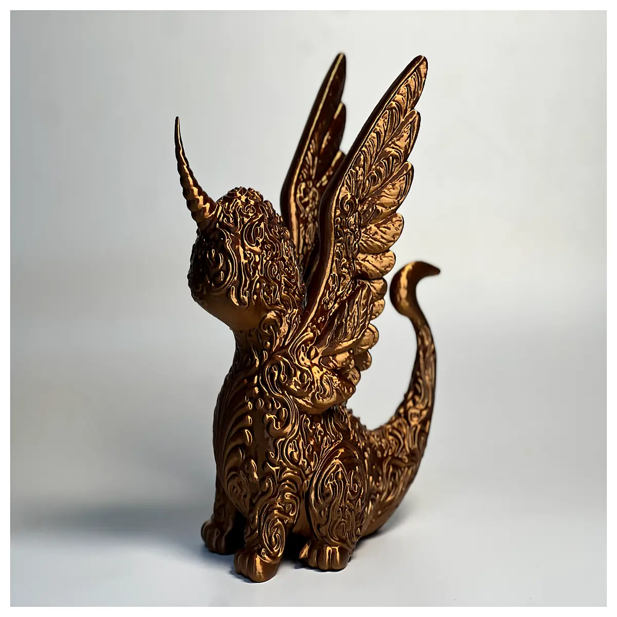 baroque style cartoon dragon figurine ornate relief design collectible toy decor