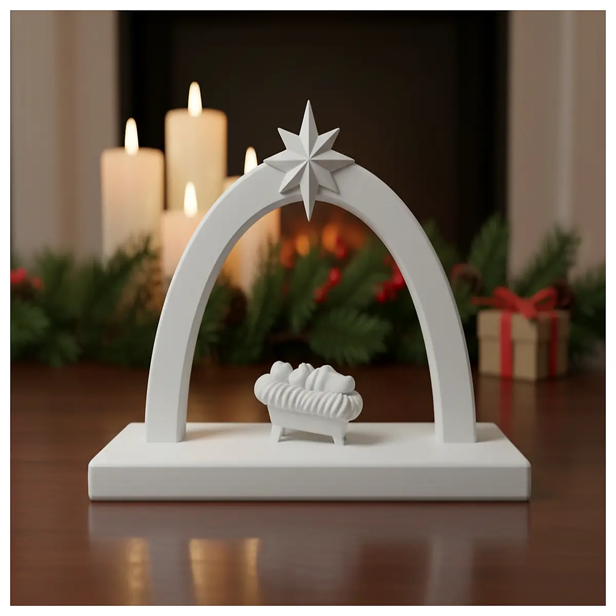nativity scene arch with star topper christmas manger set decorations holy family piece for holiday table