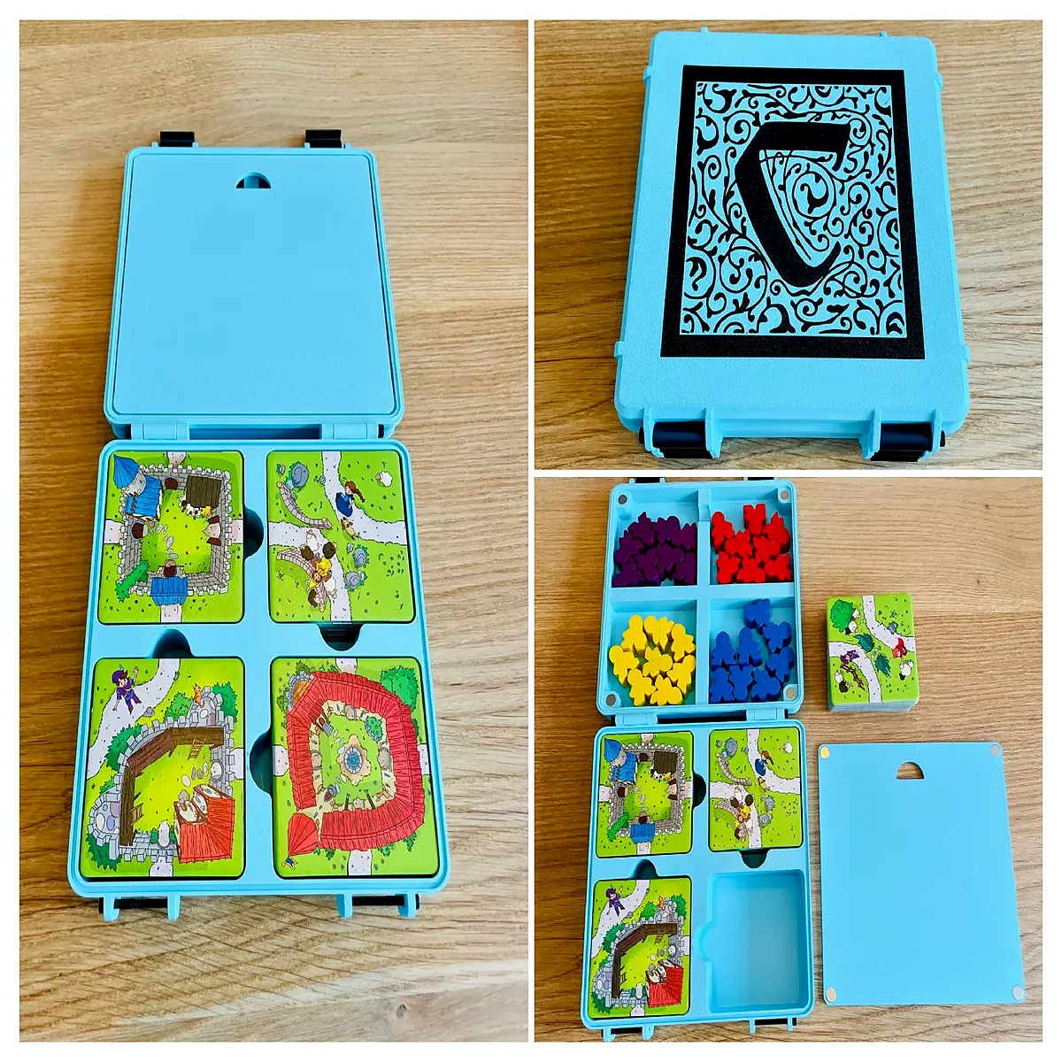 carcassonne kids storage box organizer for board game pieces cards dice