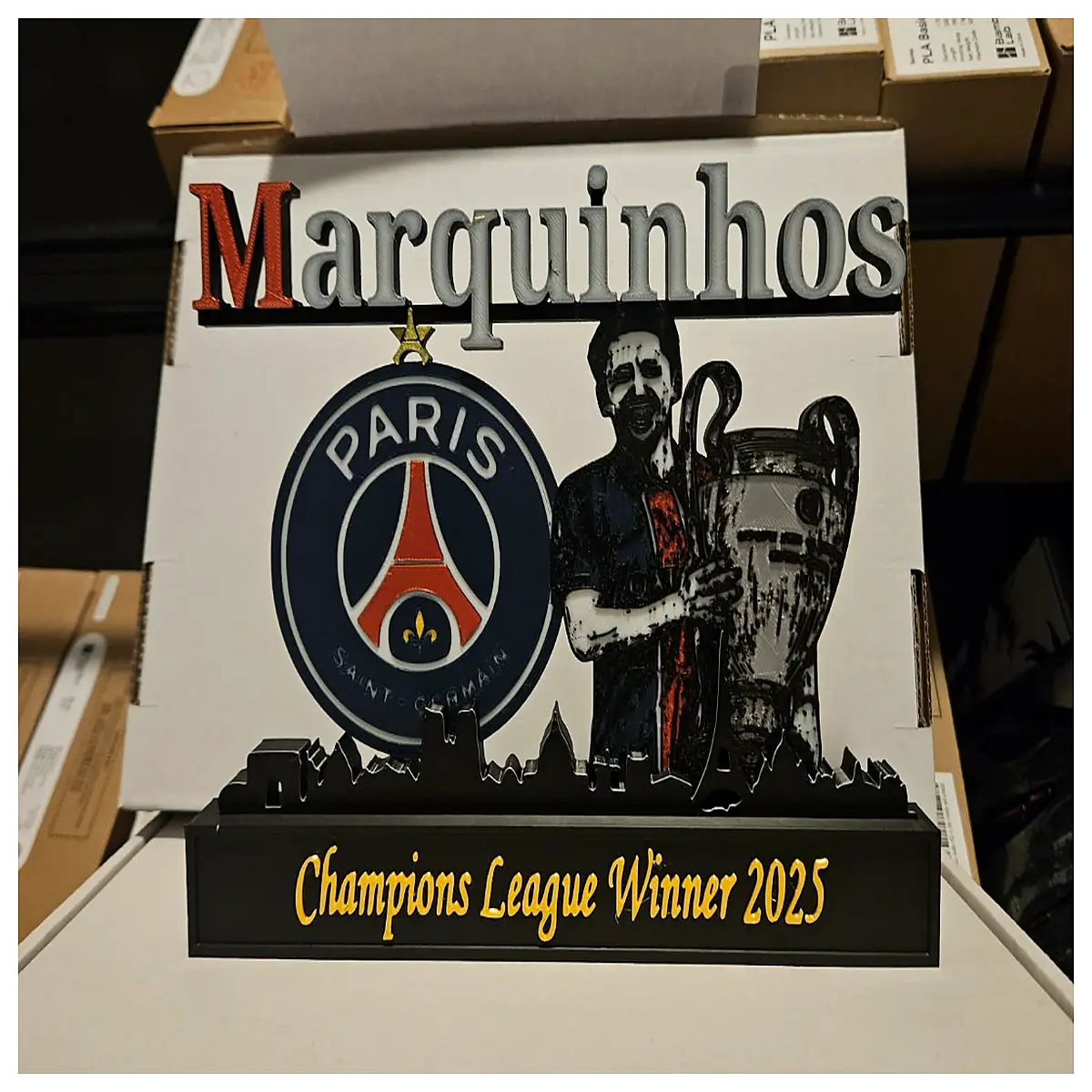 psg marquinhos champions league winner trophy home decor office shelf organizer