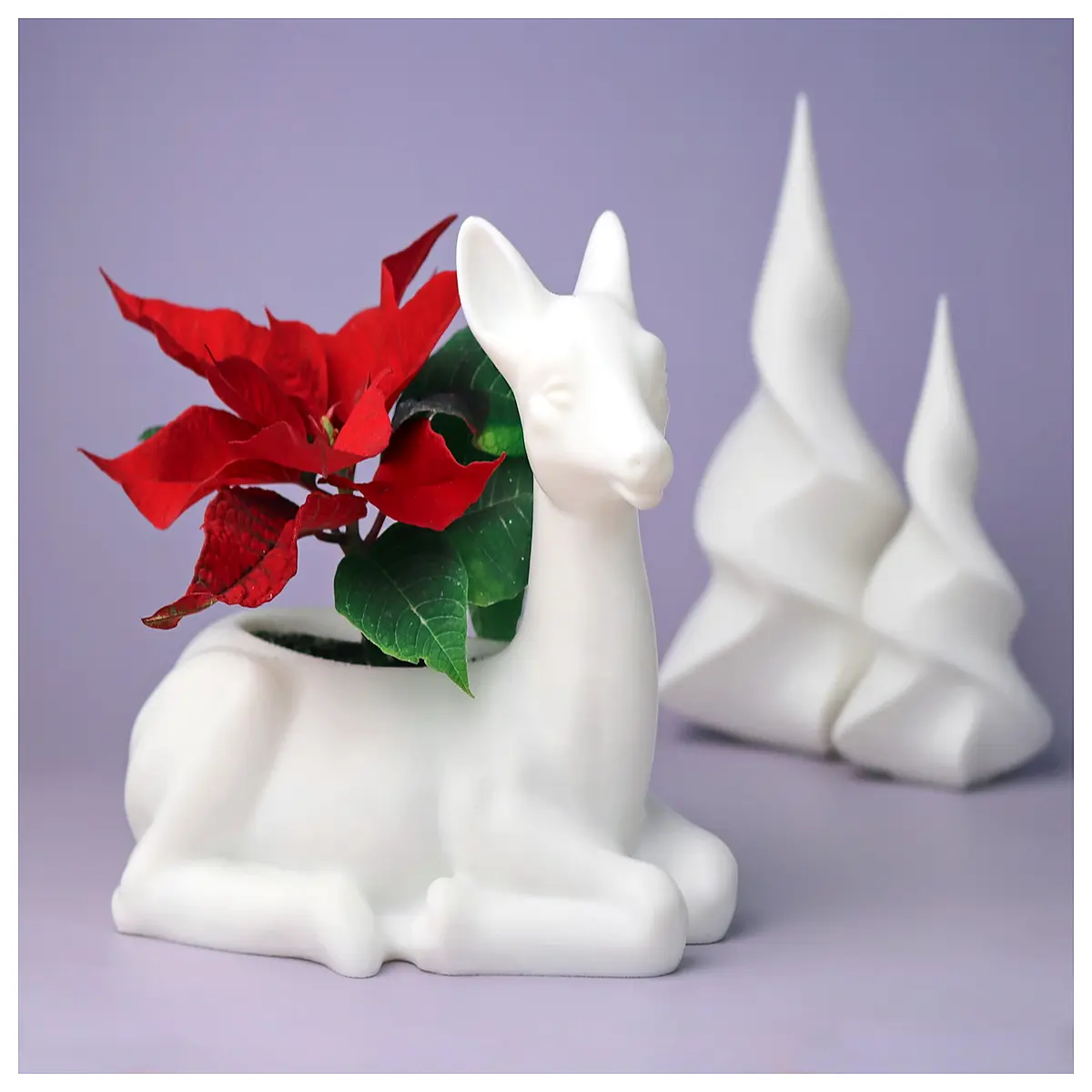 ceramic planter bowl with doe deer motif modern home decor vase for succulents