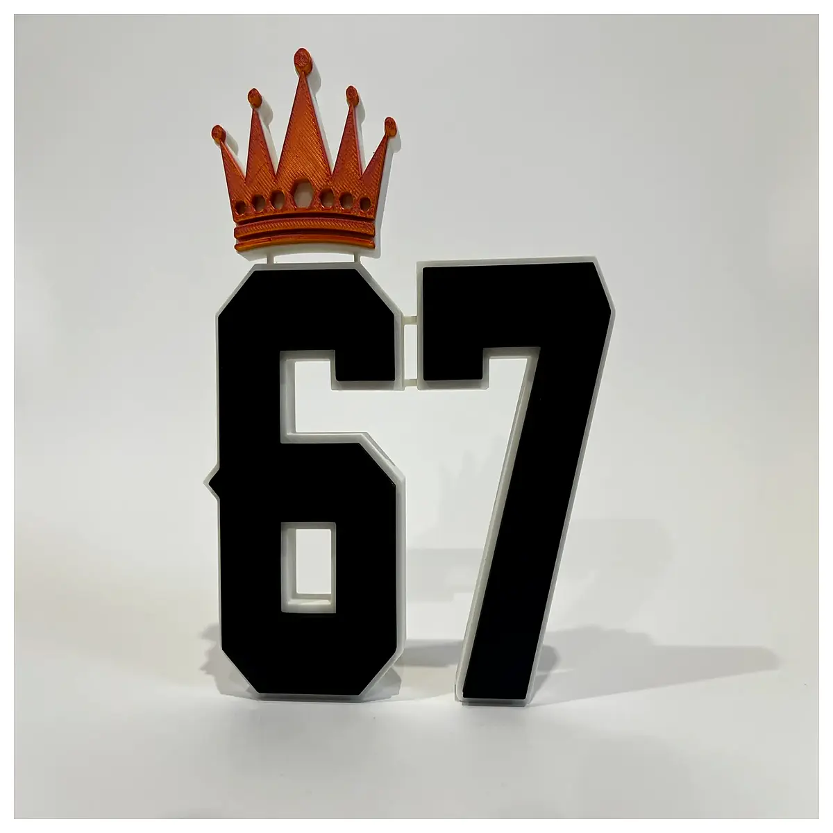 number 67 acrylic standee prop sign character cutout party decoration