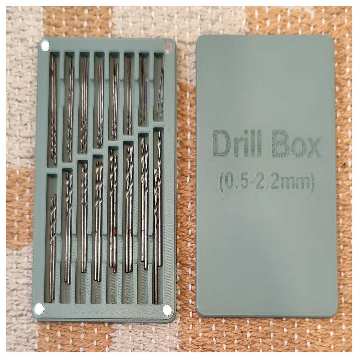 mini drill bit organizer box with compartments for rotary tool accessories storage case