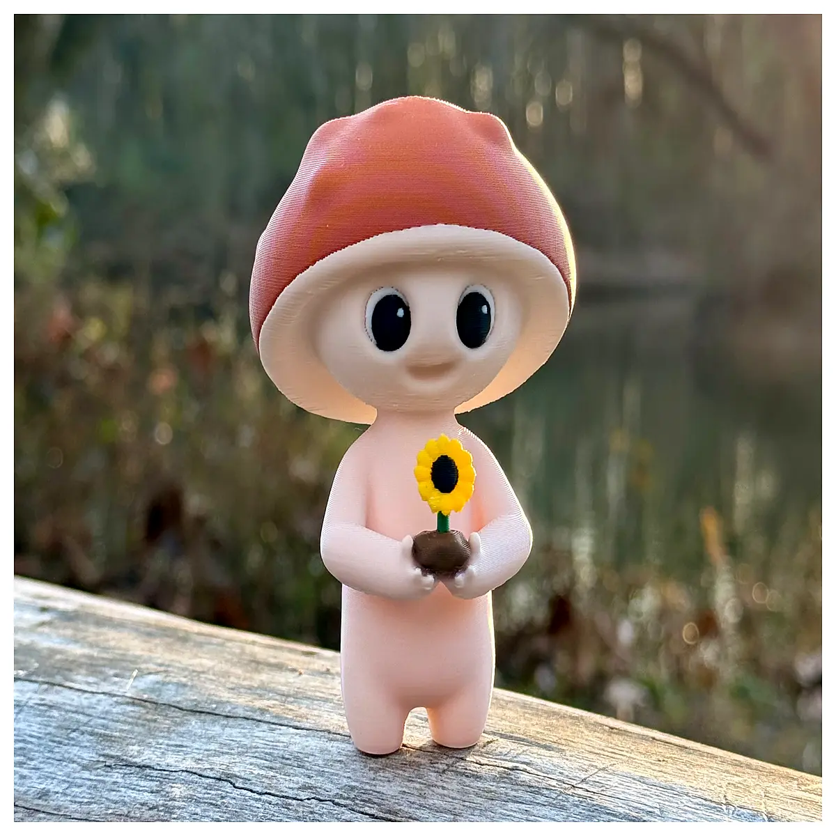 cute mini mushroom figurine desk ornament kawaii sprout character toy for plant lovers small resin garden gnome decoration