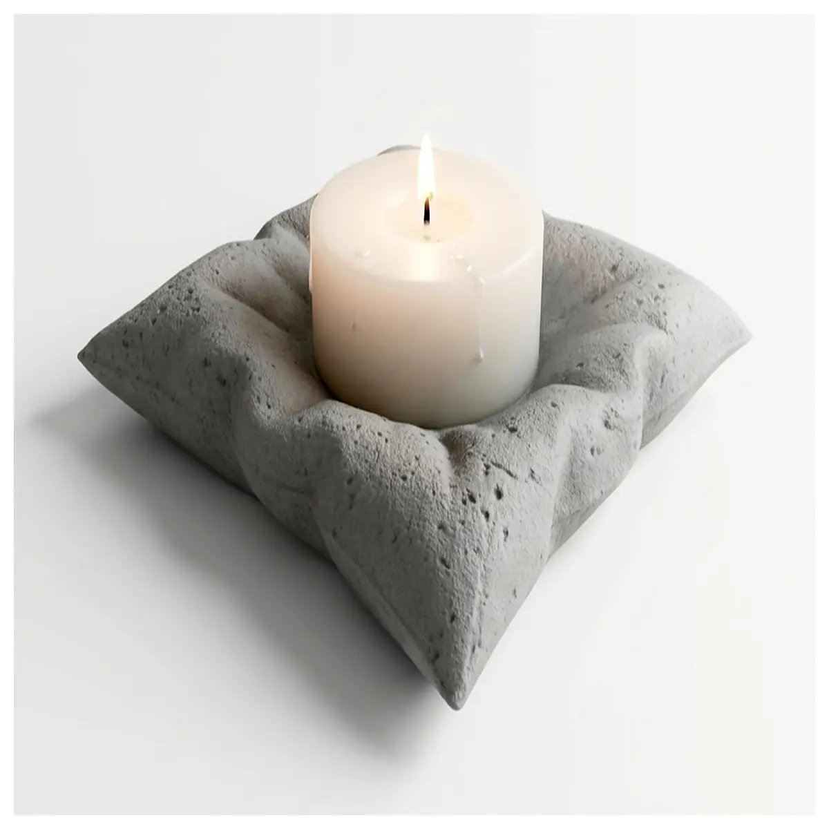 concrete pillow candle holder rustic industrial home decor table centerpiece