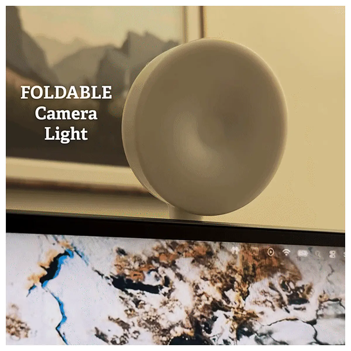 foldable camera for monitor portable ring with clamp adjustable brightness fill for streaming video calls