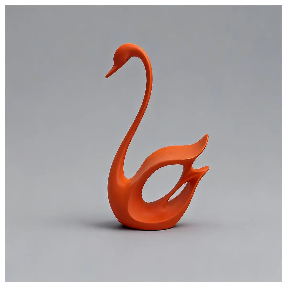 orange velvet swan figurine for home decor crystal bird statue on gold base elegant table centerpiece art piece
