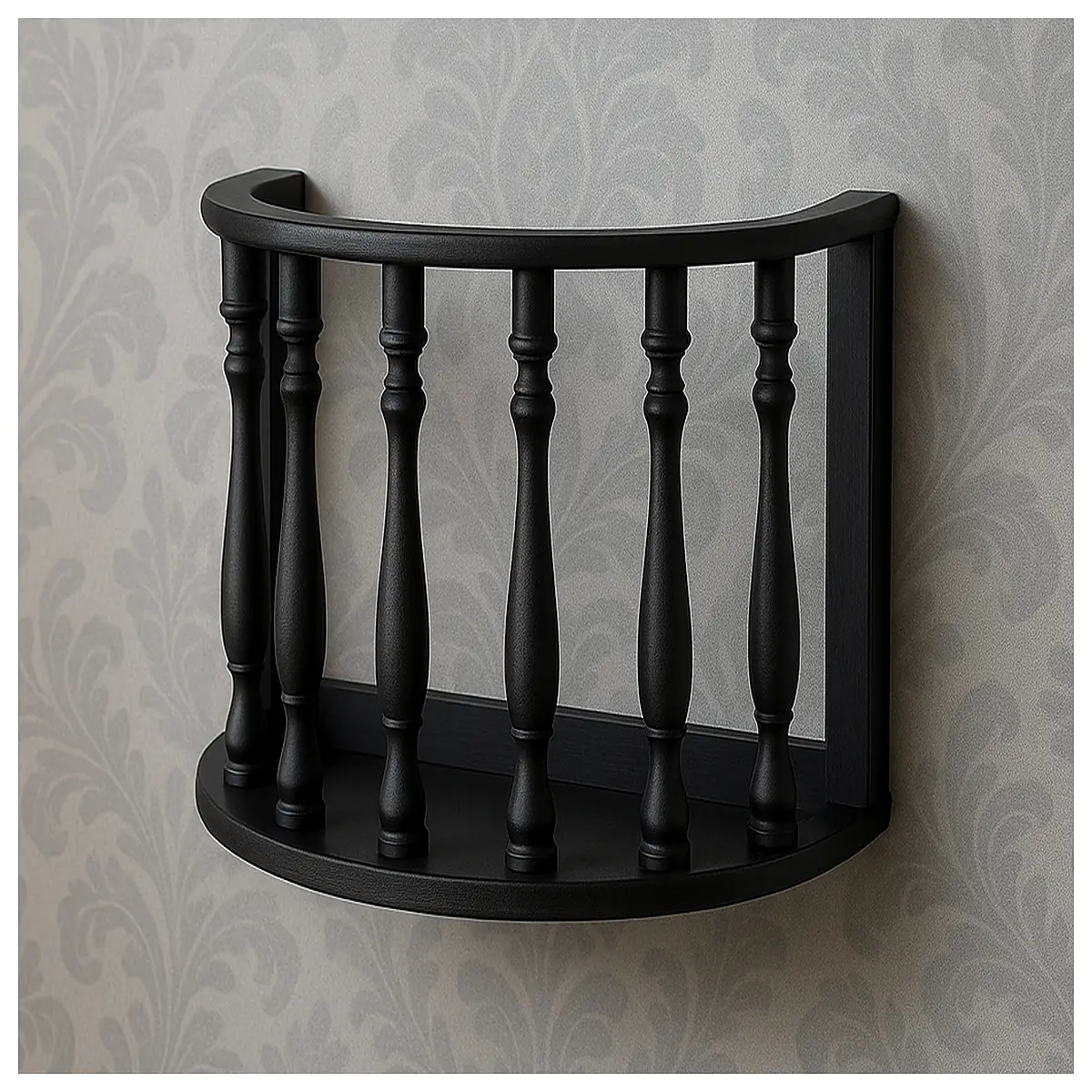 gothic wall niche shelf no support black metal floating rack for candles decor