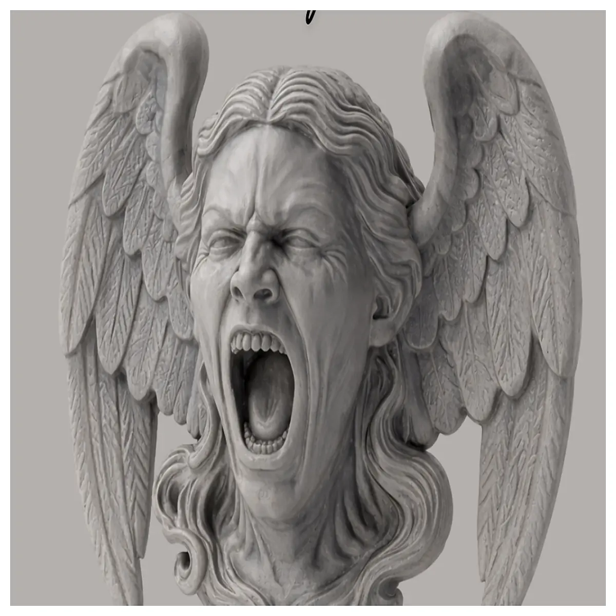 gothic wall art crying angel relief sculpture horror decor spooky home accents dark fantasy resin statue