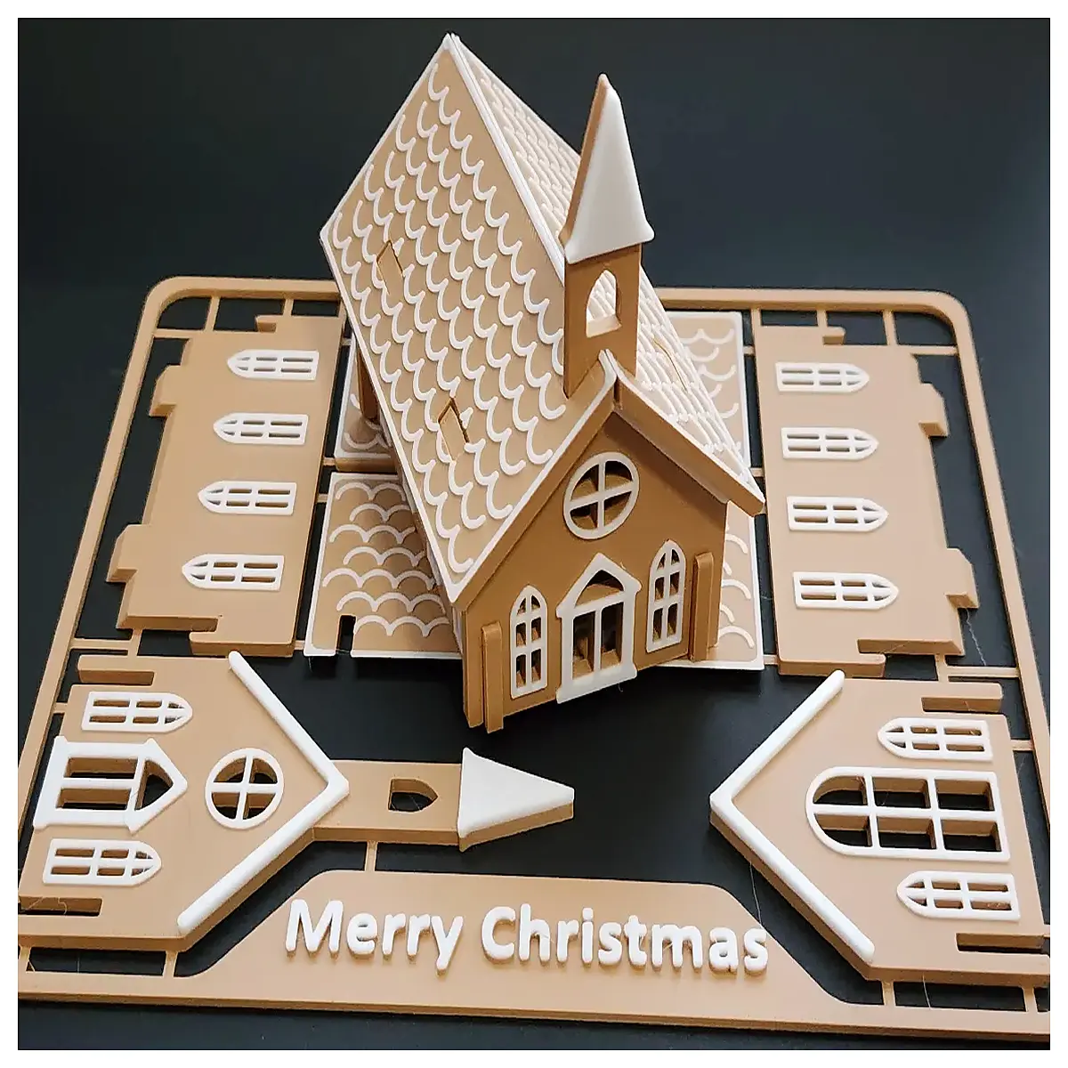 diy gingerbread church papercraft christmas decoration building set holiday craft supplies for adults and kids