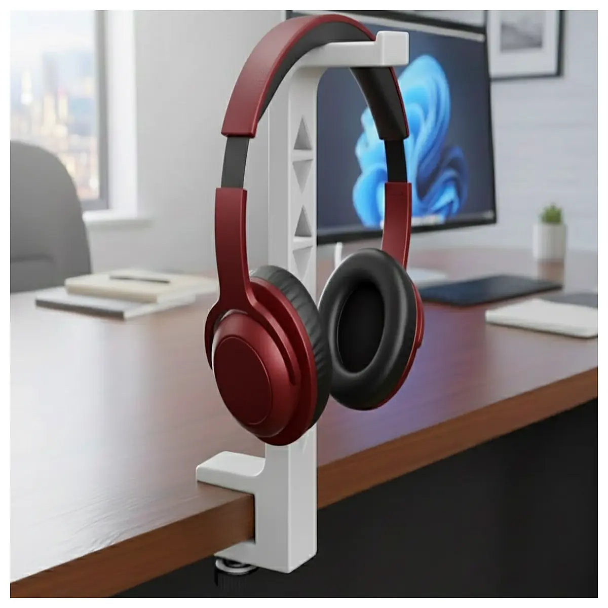 desktop headphone clip mount for gaming headset microphone boom arm organizer holder