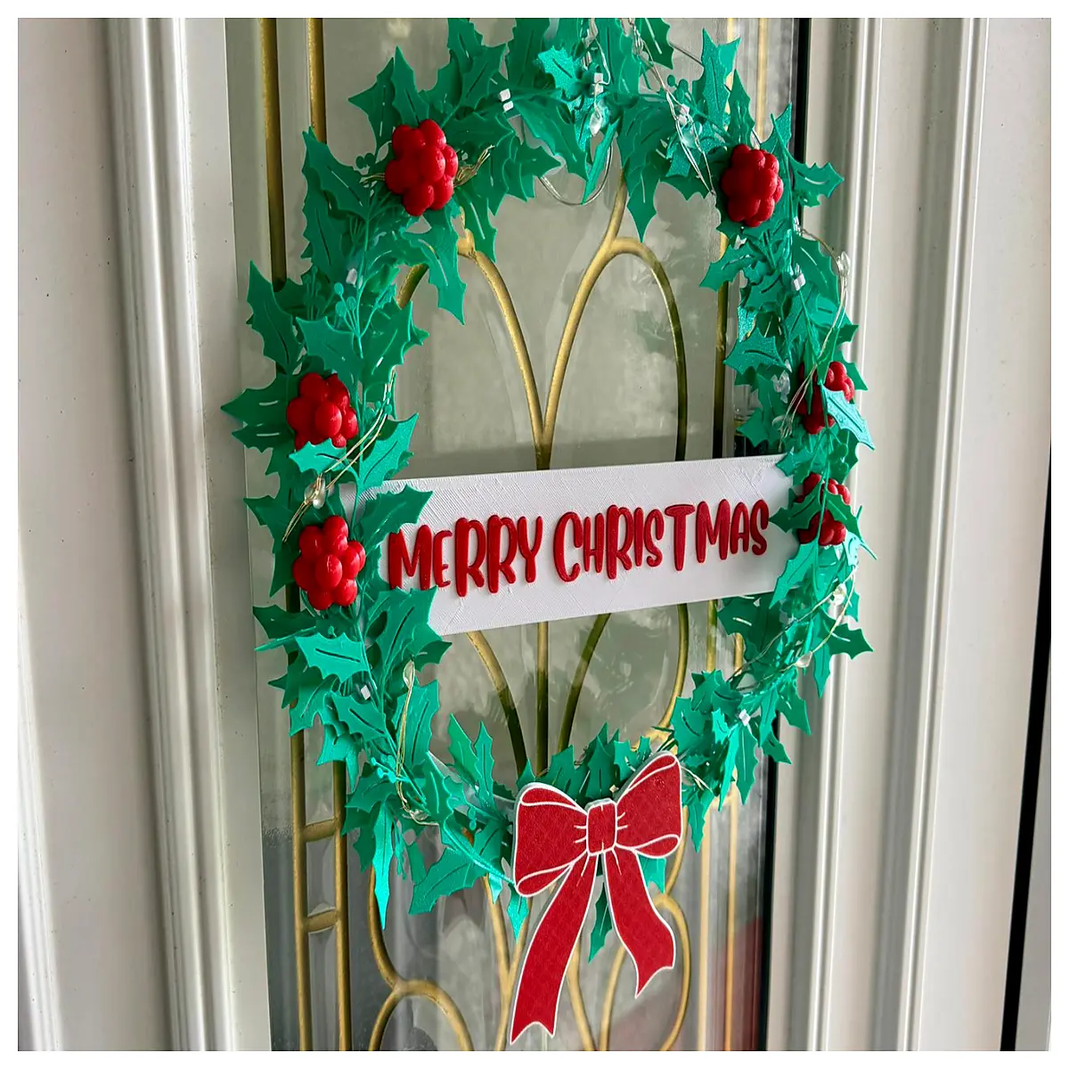 clip together faux christmas wreath for front door easy assemble artificial pine garland with berries no tools needed holiday decor