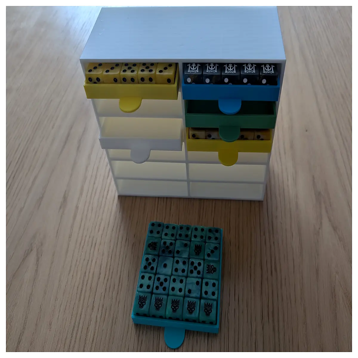 customizable dice tower organizer for dnd rpg tabletop gaming storage with adjustable compartments