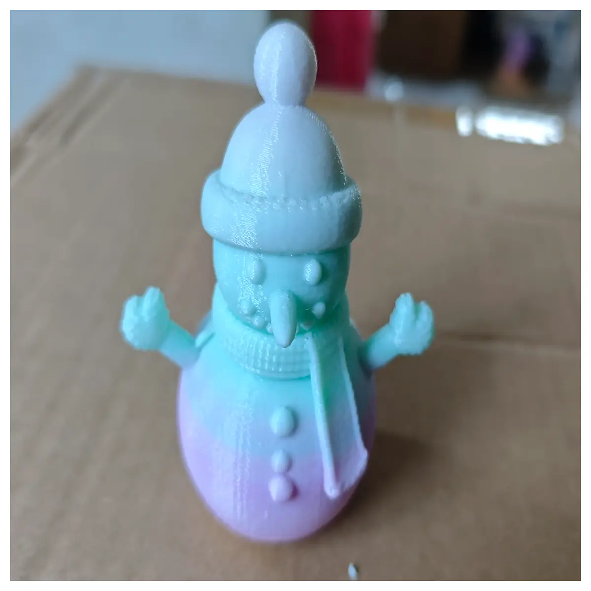 printed snowman figurine holiday decor christmas ornament toy for kids students beginner friendly sculpture