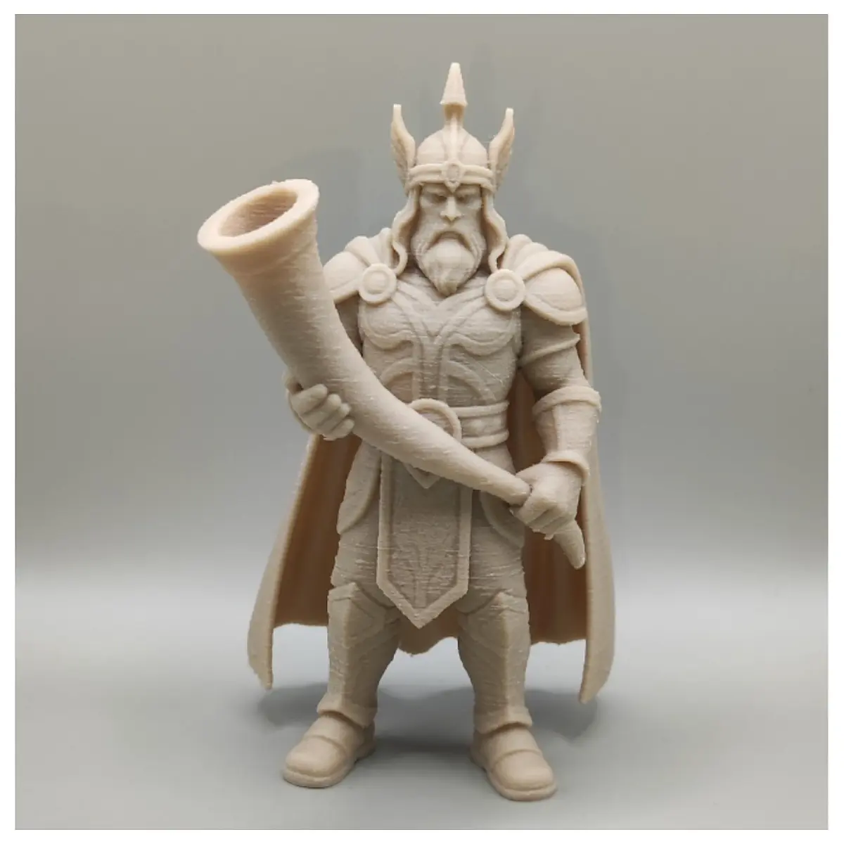mythological statue with horns nordic god figurine decor fantasy character collectible